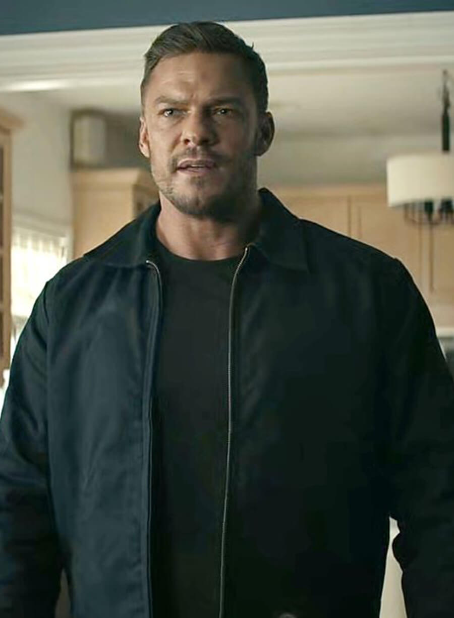 Harpoon Jack Reacher Inspired Black Cotton Jacket - Reacher S02 Style