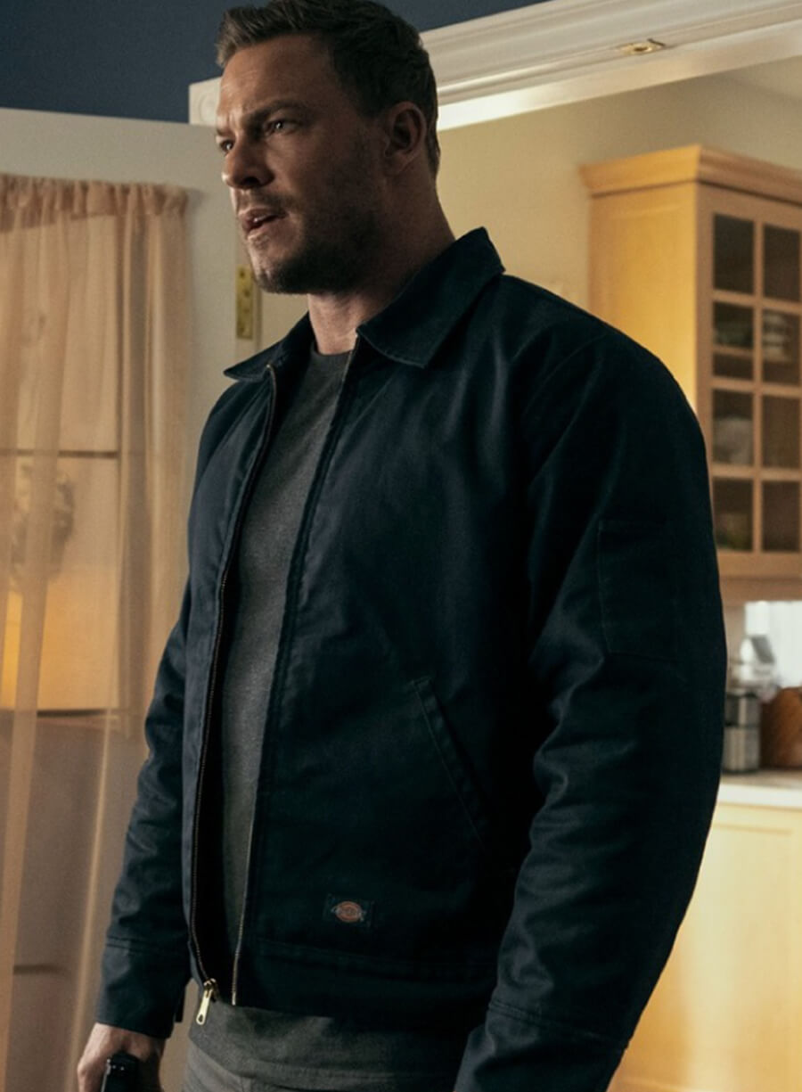 Harpoon Jack Reacher Inspired Black Cotton Jacket - Reacher S02 Style