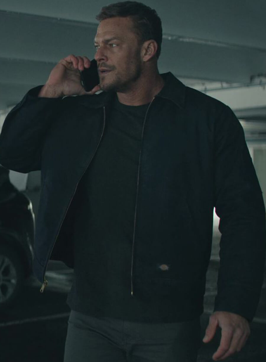 Harpoon Jack Reacher Inspired Black Cotton Jacket - Reacher S02 Style