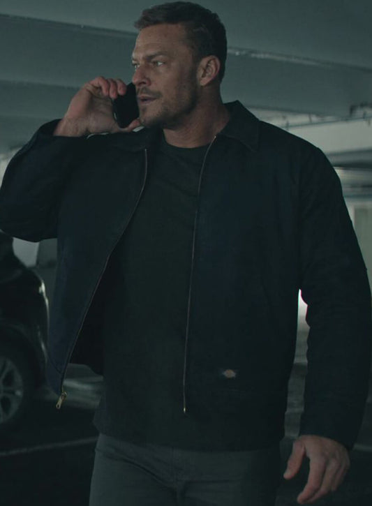 Harpoon Jack Reacher Inspired Black Cotton Jacket - Reacher S02 Style