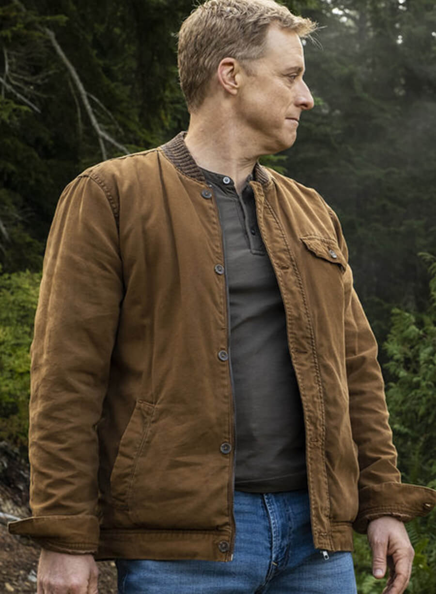 Harpoon Harry Vanderspeigle Inspired Brown Cotton Fabric Cotton Jacket - Resident Alien Style