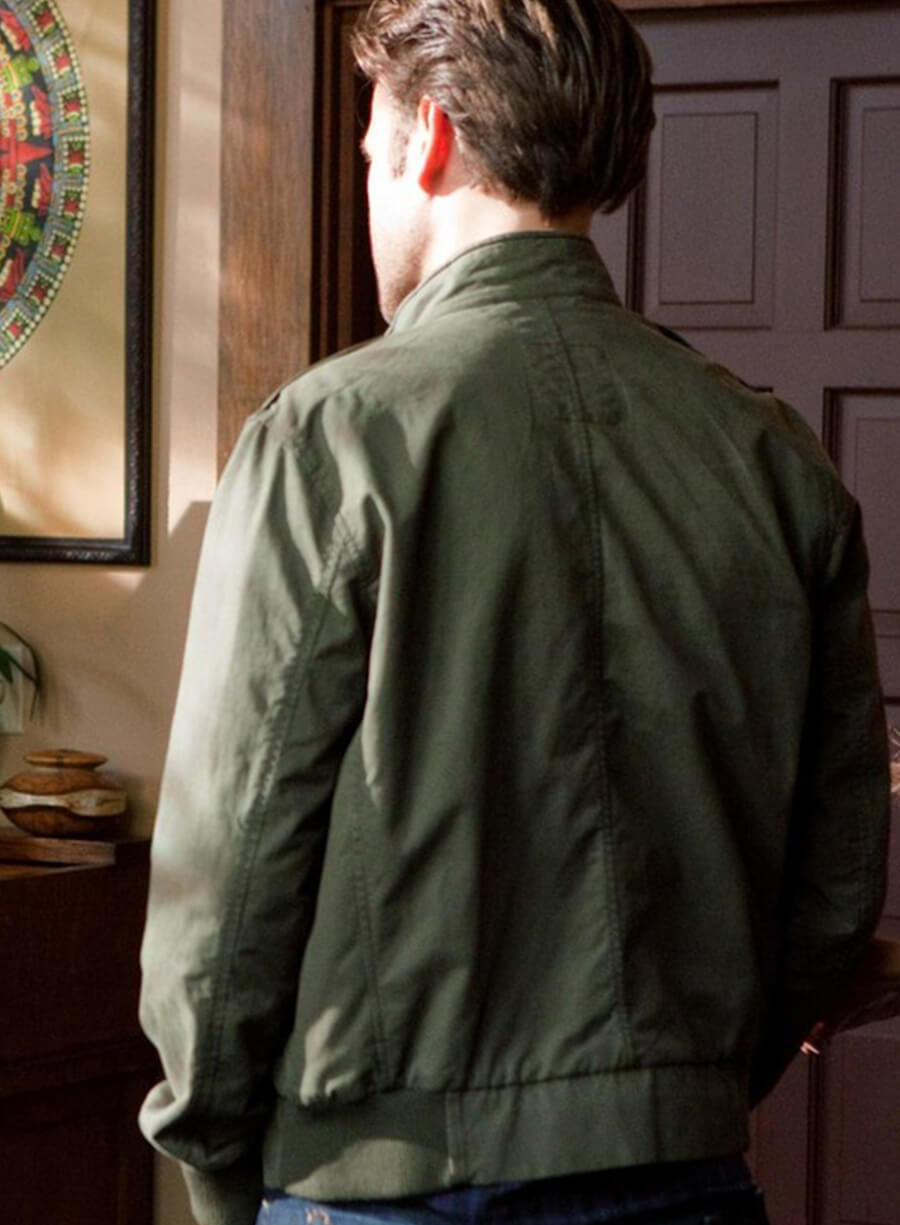 Harpoon Alaric Saltzman Inspired Green Leather Jacket - The Vampire Diaries Style