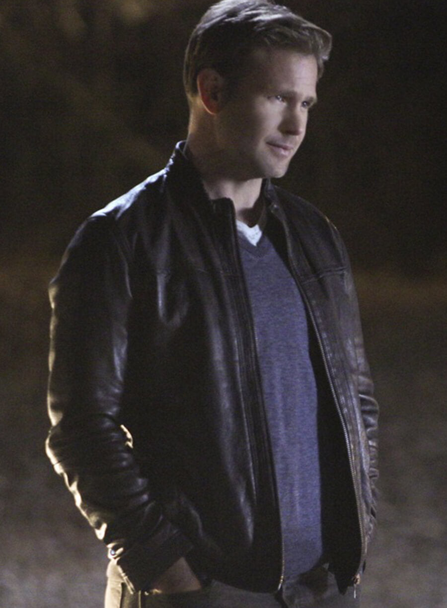 Harpoon Alaric Saltzman Inspired Black Leather Jacket - The Vampire Diaries S06 Style