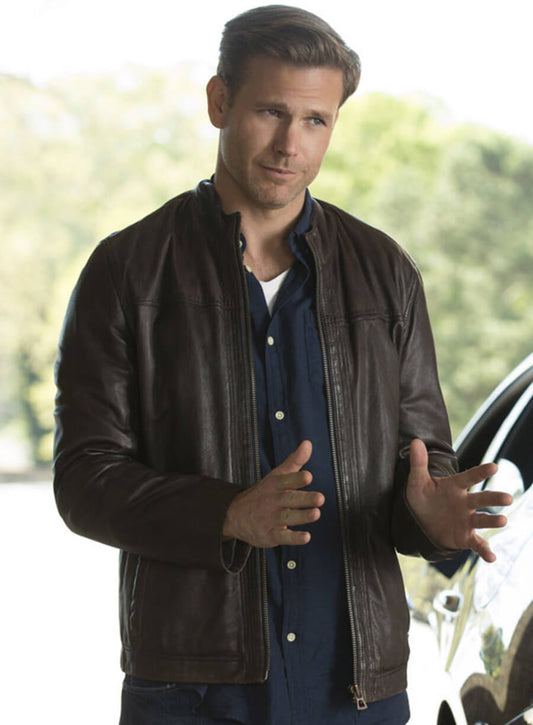 Harpoon Alaric Saltzman Inspired Brown Leather Jacket - The Vampire Diaries S07 Style