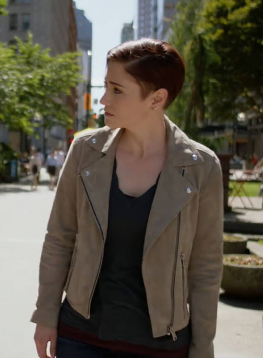 Harpoon Alex Danvers Inspired Beige Leather Jacket - Supergirl Style
