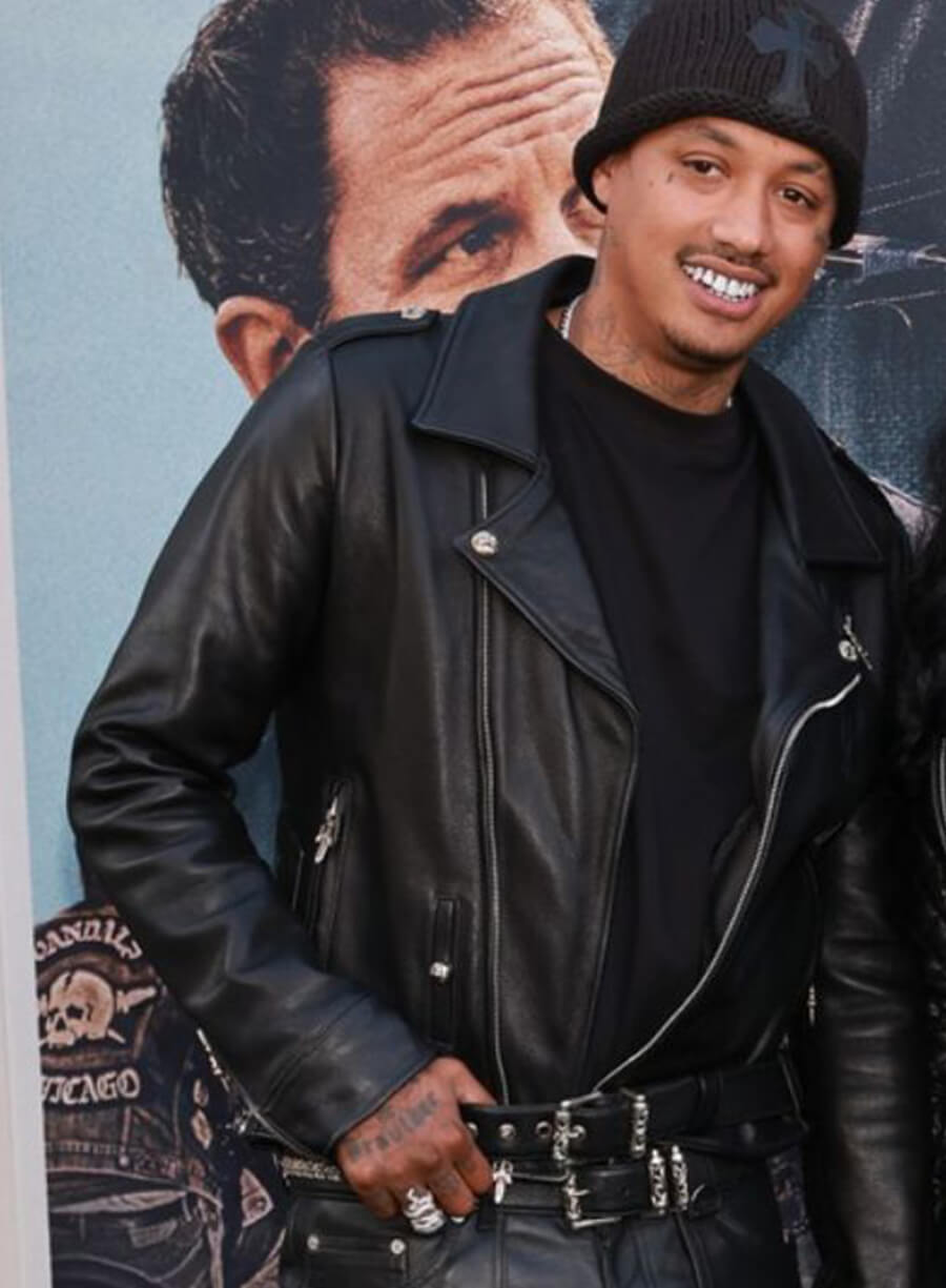 Harpoon Alexander Edwards Inspired Black Biker Jacket - The Bikeriders Premiere Style