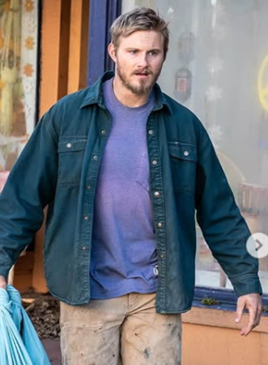 Harpoon Alexander Ludwig Inspired Blue Cotton Fabric Cotton Jacket - Outer Range Tv Series Style
