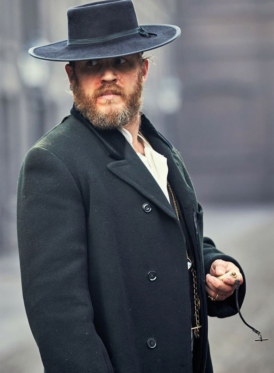 Harpoon Alfie Solomons Inspired Black Coat - Peaky Blinders Style