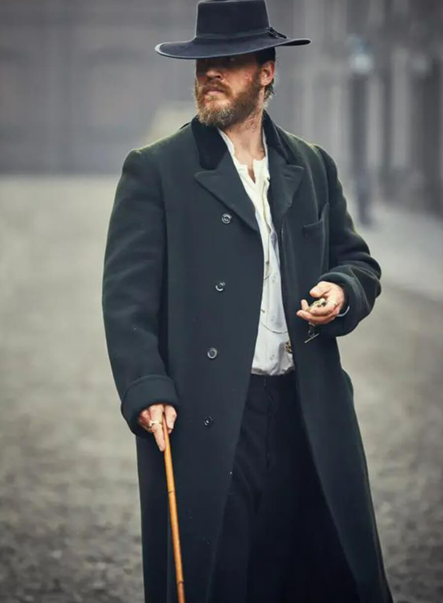 Harpoon Alfie Solomons Inspired Black Coat - Peaky Blinders Style