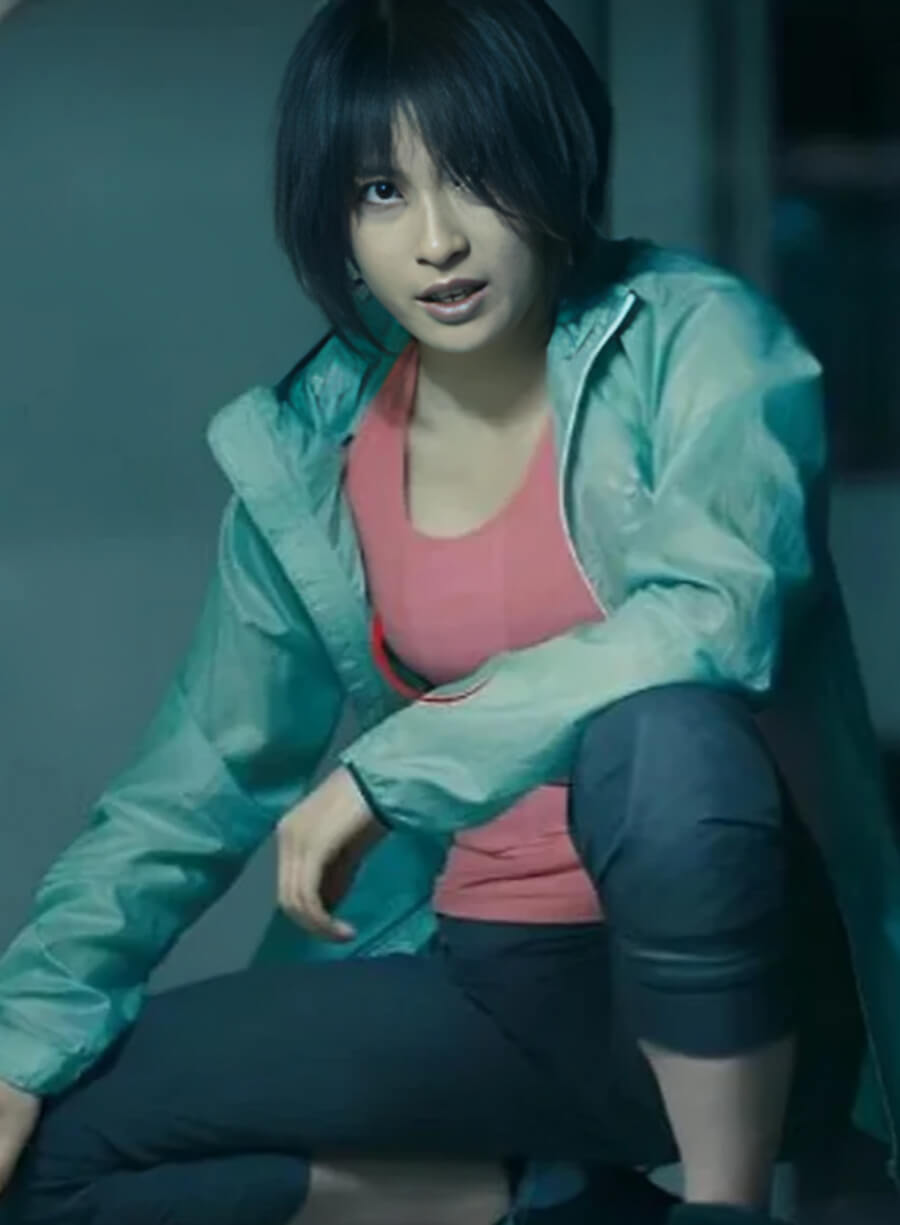 Harpoon Yuzuha Usagi Inspired Sea Green Leather Jacket - Alice in Borderland Style