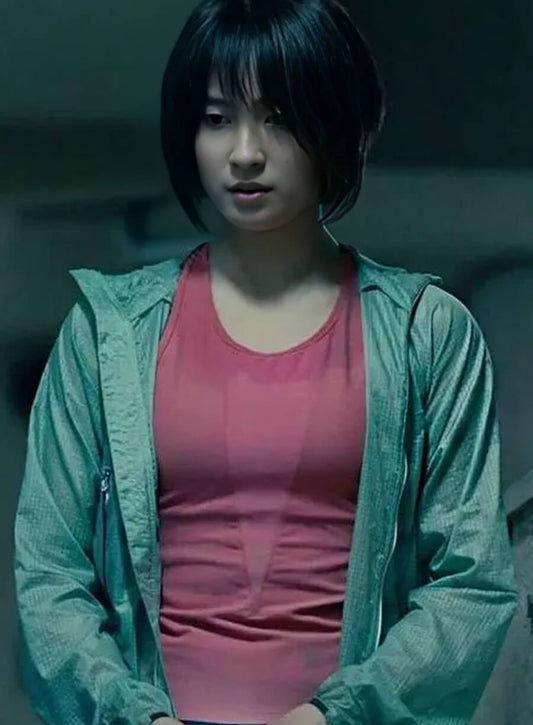 Harpoon Yuzuha Usagi Inspired Sea Green Leather Jacket - Alice in Borderland Style