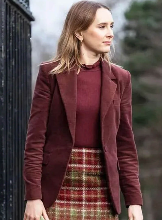 Harpoon Alison Brooks Inspired Maroon Leather Jacket - Code Of Silence Style