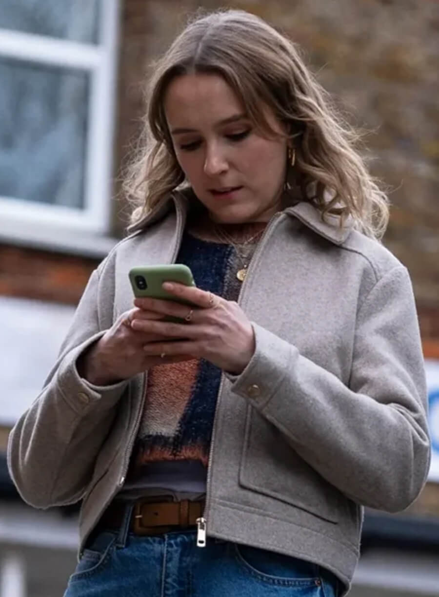 Harpoon Alison Brooks Inspired Grey Wool Jacket - Code Of Silence Style