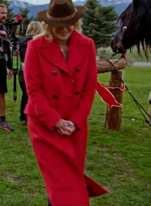 Harpoon Alison Sweeney Inspired Red Coat - Finding Mr. Christmas Style
