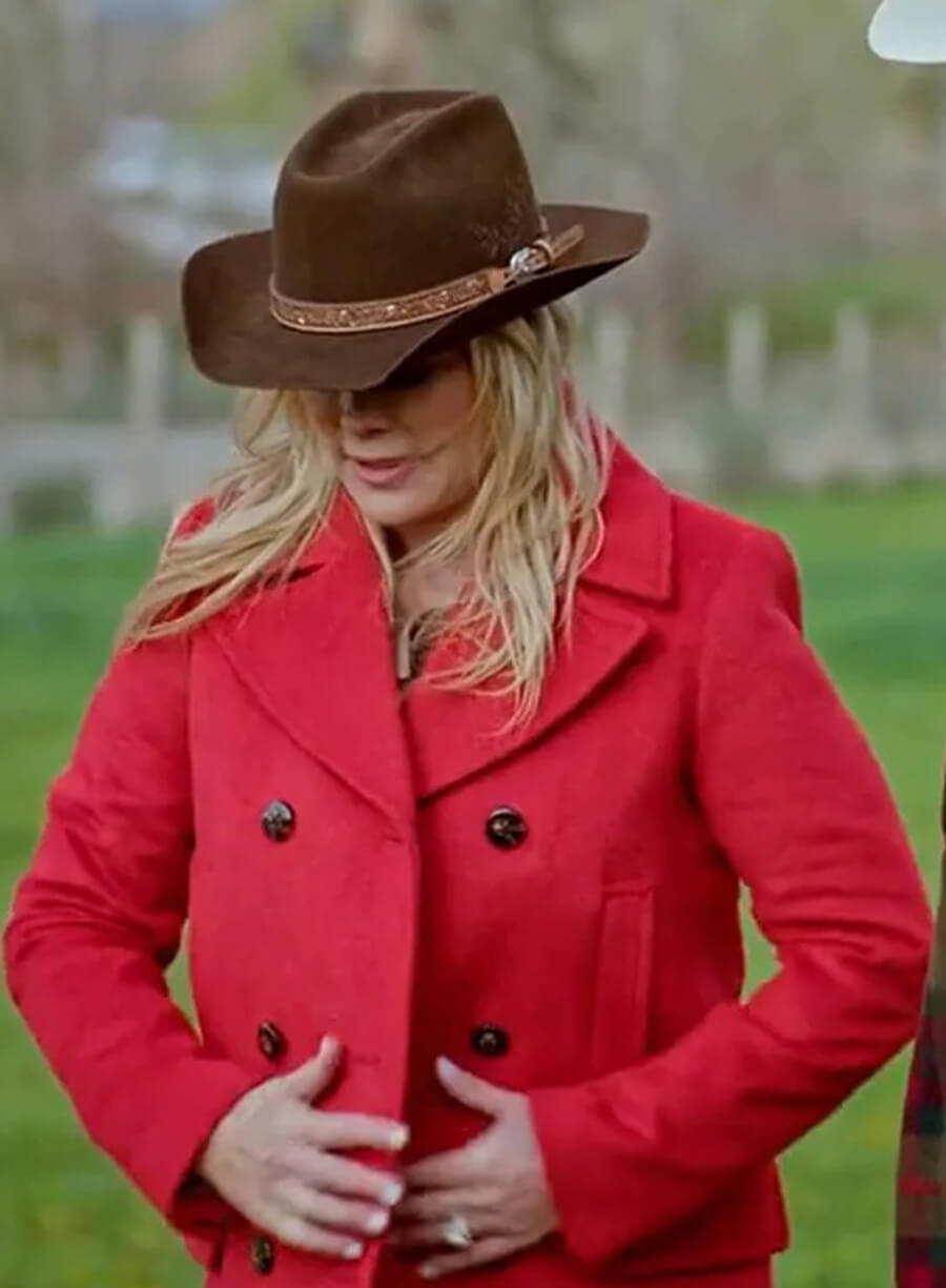 Harpoon Alison Sweeney Inspired Red Coat - Finding Mr. Christmas Style