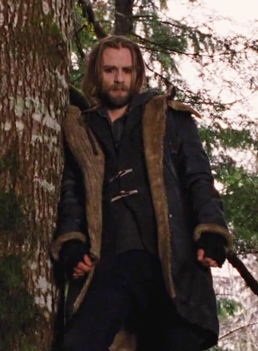 Harpoon Alistair Inspired Black Real Leather Coat - The Twilight Saga: Breaking Dawn 2 Style