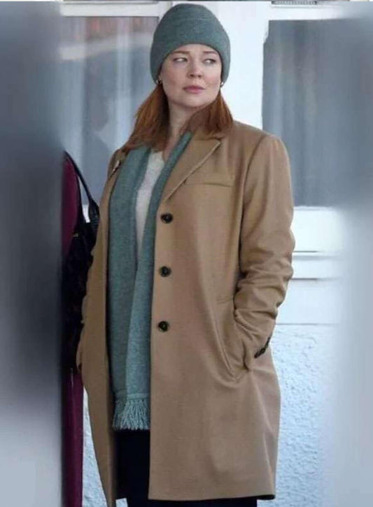 Harpoon Marissa irvine Inspired Brown Wool Fabric Coat - All Her Fault Style