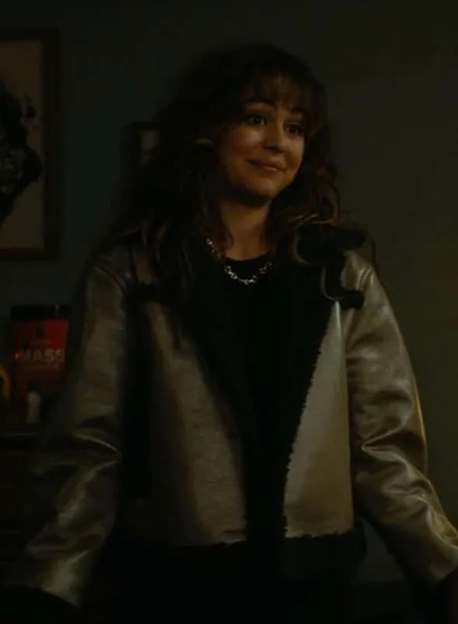 Allie Hayes Off Campus 2026  Shearling Leather Jacket