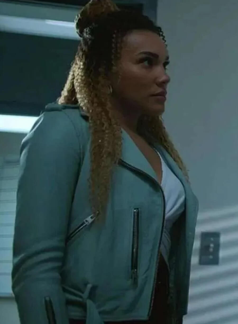 Harpoon Allison Hargreeves Inspired Blue Leather Jacket - The Umbrella Academy Style