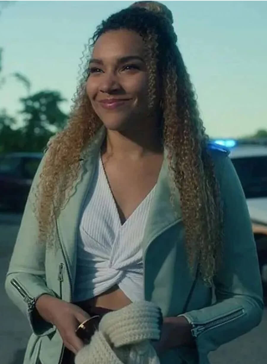 Harpoon Allison Hargreeves Inspired Blue Leather Jacket - The Umbrella Academy Style