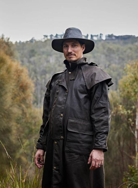 Harpoon Michael Wallace Inspired Black Real Leather Coat - Alone Australia Style