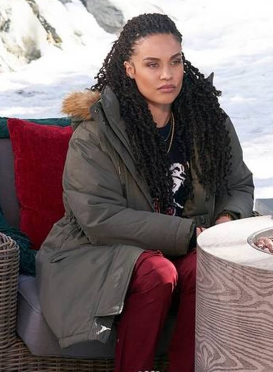 Harpoon Amanda Grace Jenkins Inspired Green Hooded Jacket - 12 Dates of Christmas Style