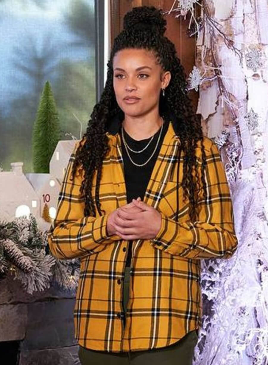 Harpoon Amanda Grace Jenkins Inspired Yellow Leather Jacket - 12 Dates of Christmas Style