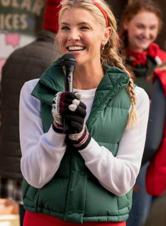 Harpoon Audrey Inspired Green Leather Jacket - Fit for Christmas Style