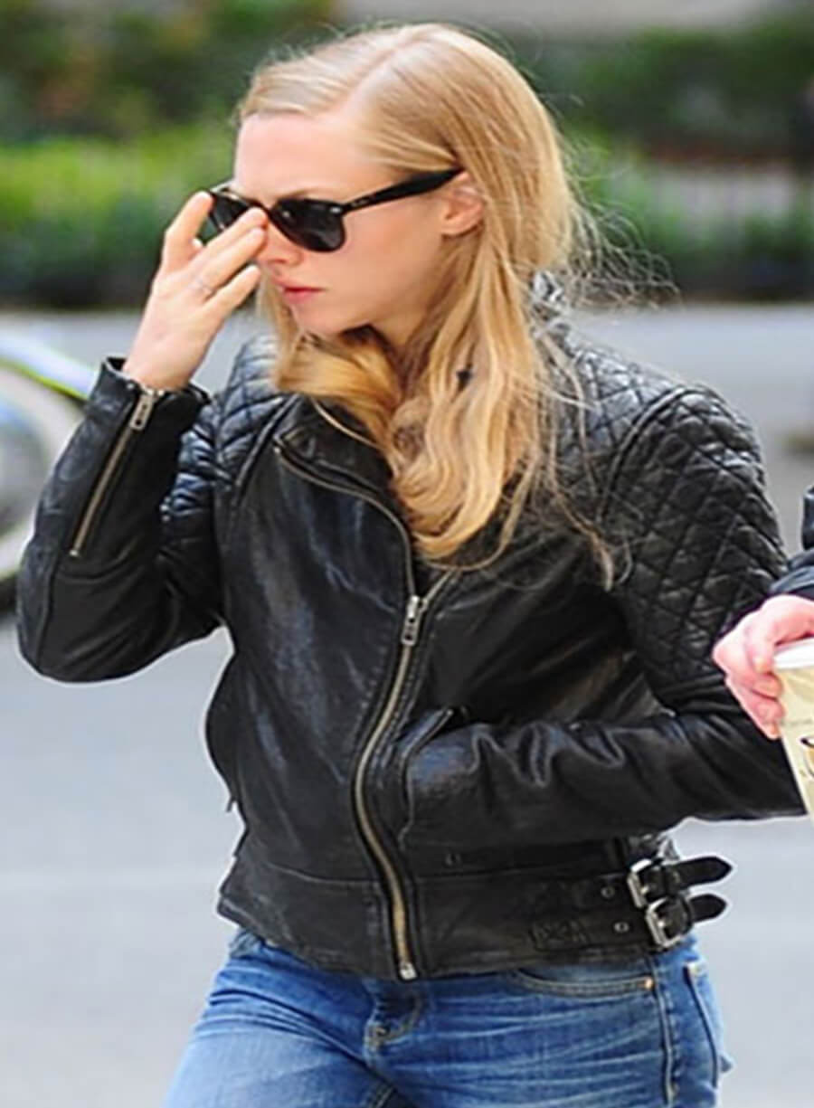 Harpoon Amanda Seyfried Inspired Black Leather Jacket