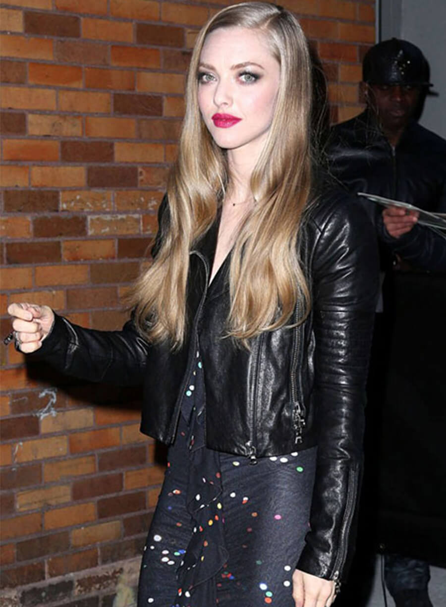 Harpoon Amanda Seyfried Inspired Black Leather Jacket