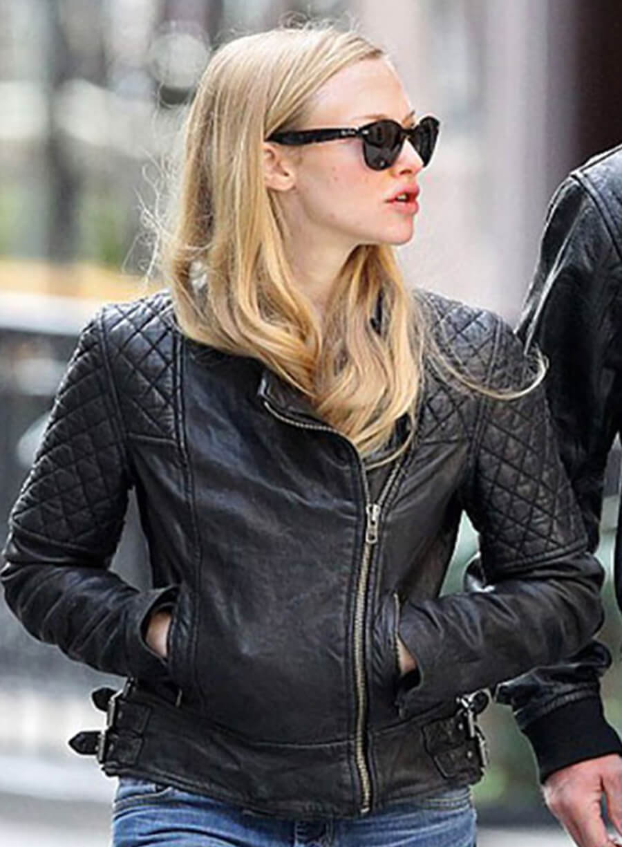 Harpoon Amanda Seyfried Inspired Black Leather Jacket