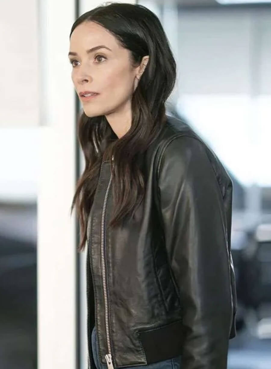 Harpoon Abigail Spencer Inspired Black Leather Jacket - 9-1-1 Style