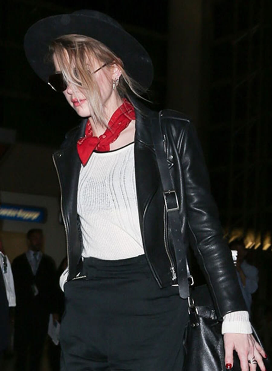 Harpoon Amber Heard Inspired Black Leather Jacket
