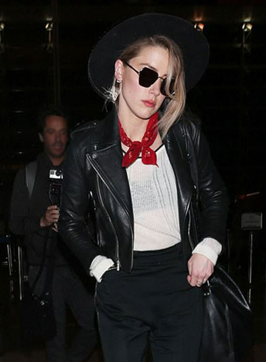 Harpoon Amber Heard Inspired Black Leather Jacket