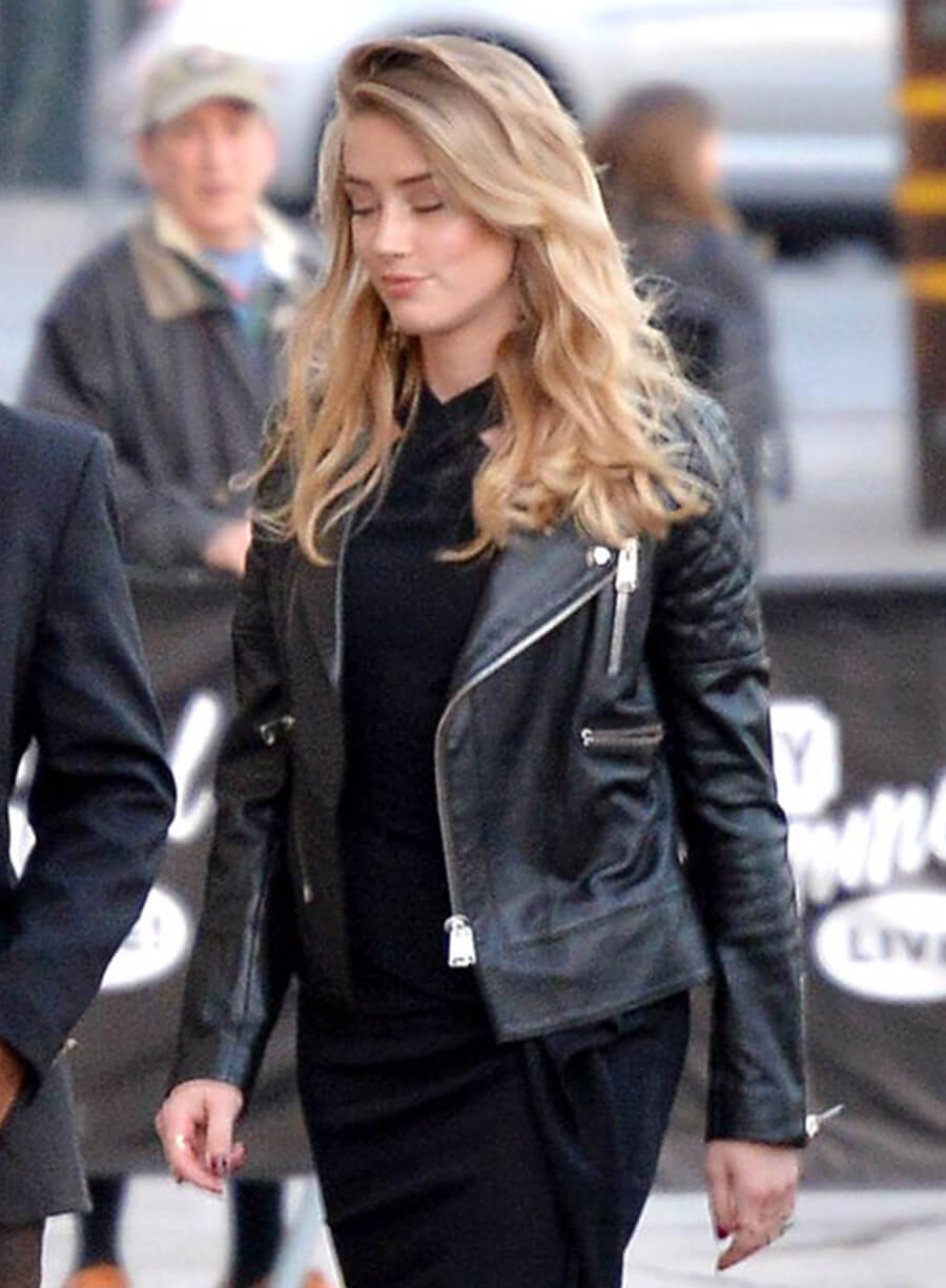 Harpoon Amber Heard Motorcycle Inspired Black Biker Jacket