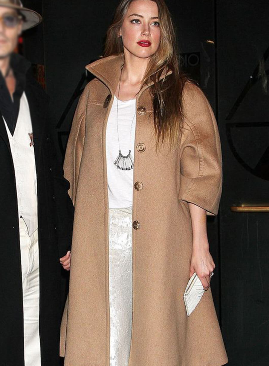 Harpoon Amber Heard Inspired Brown Coat