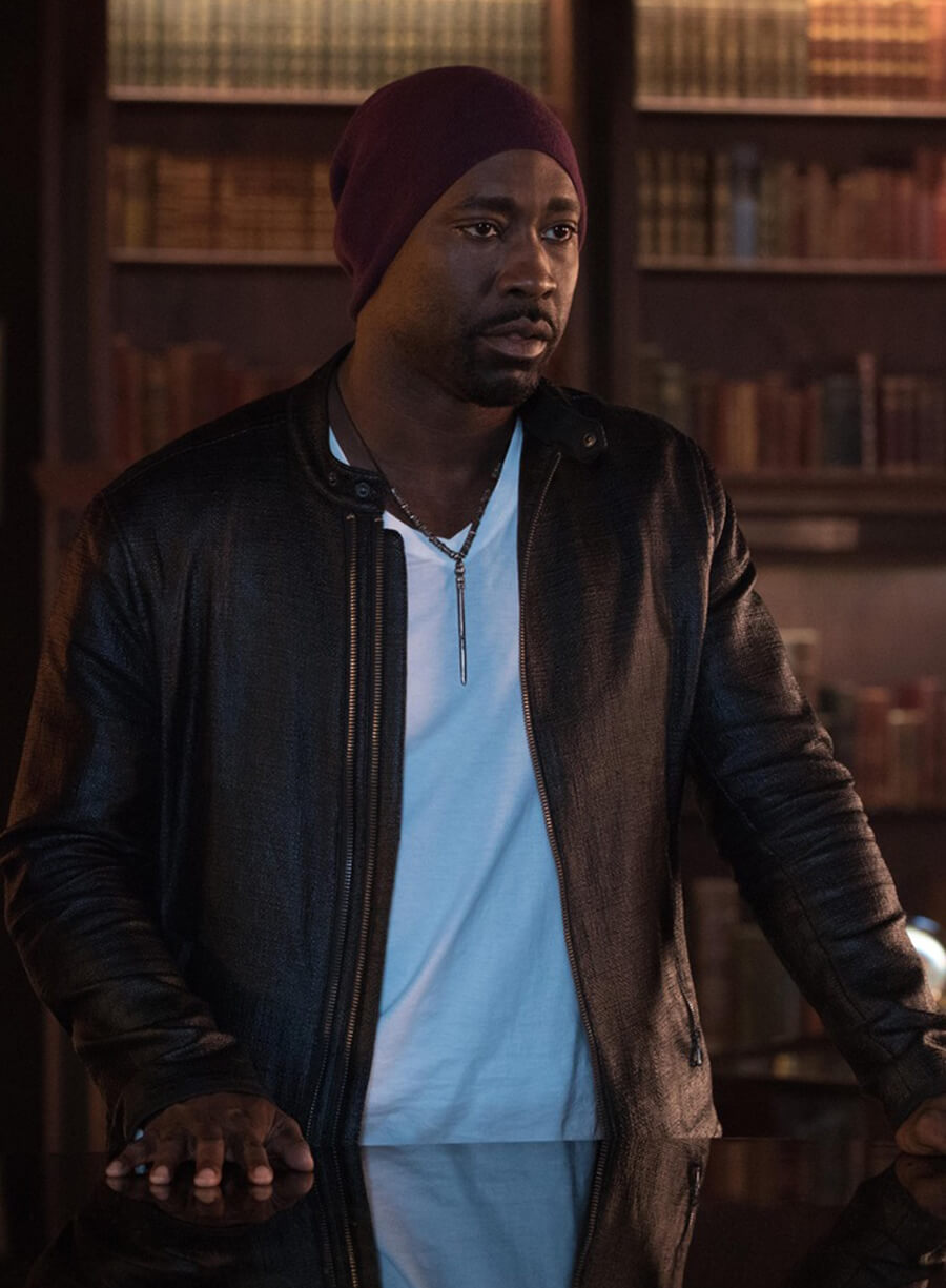 Harpoon Amenadiel Inspired Black Leather Jacket - Lucifer S02 Style