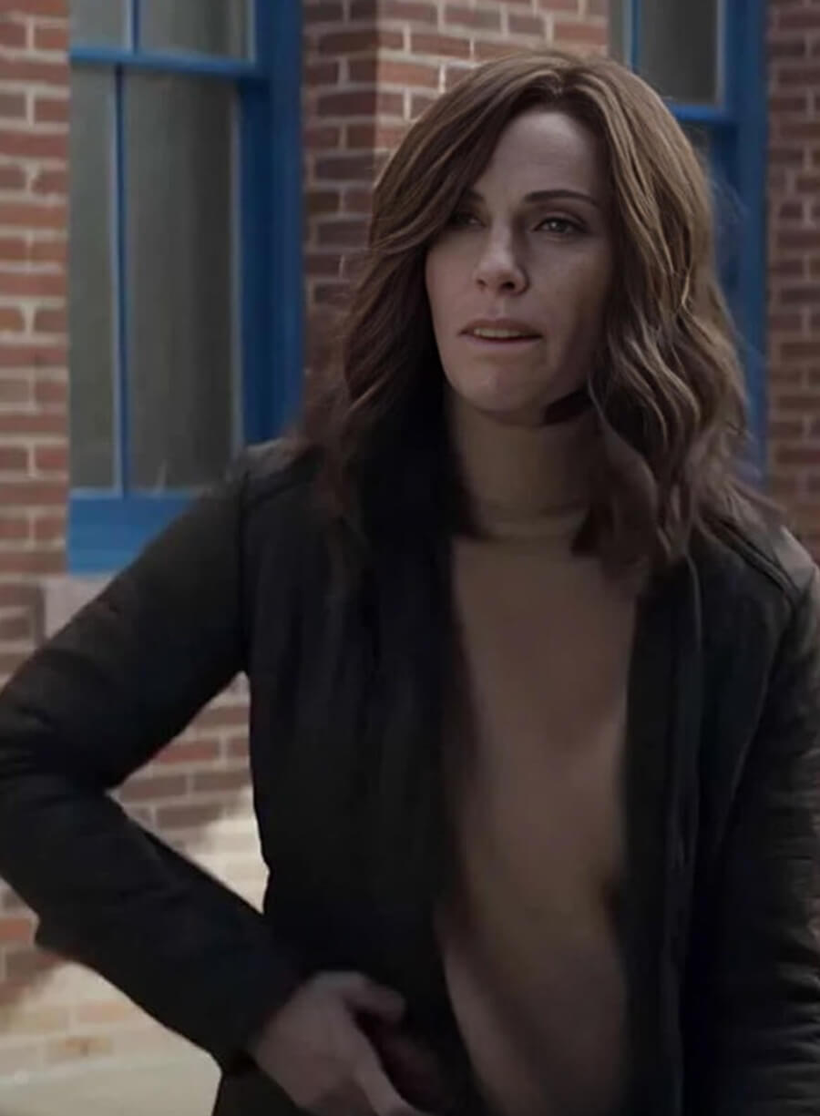Harpoon Amy Brenneman Inspired Black Real Leather Leather Jacket - The Old Man Tv Series Style