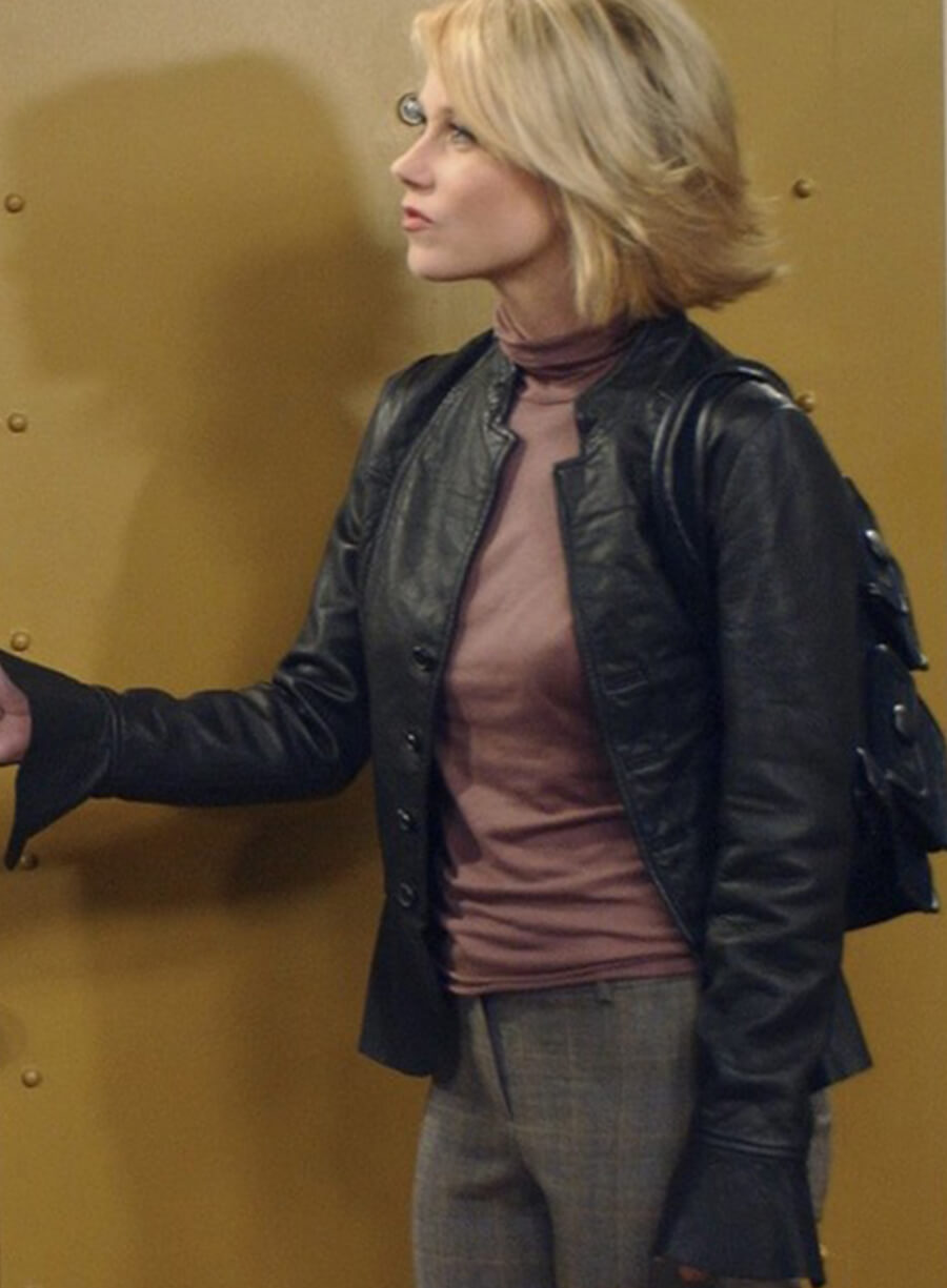 Harpoon Amy Green Inspired Black Real Leather Leather Jacket - Friends Style