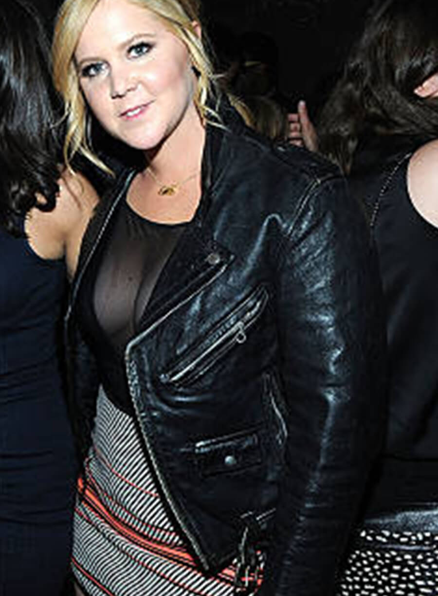 Harpoon Amy Schumer Inspired Black Real Leather Biker Jacket