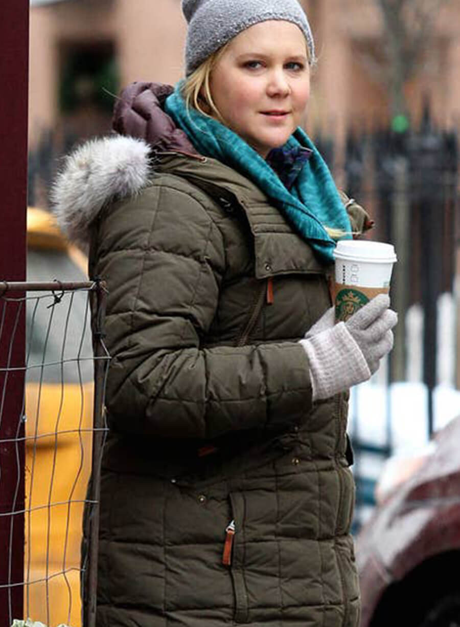 Harpoon Amy Schumer Puffer Inspired Brown Fabric Hooded Jacket