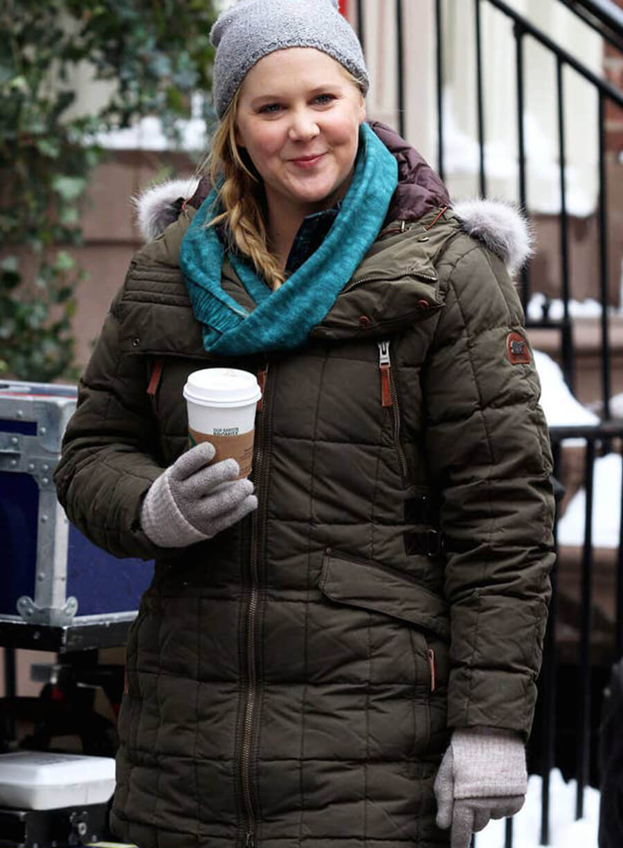 Harpoon Amy Schumer Puffer Inspired Brown Fabric Hooded Jacket