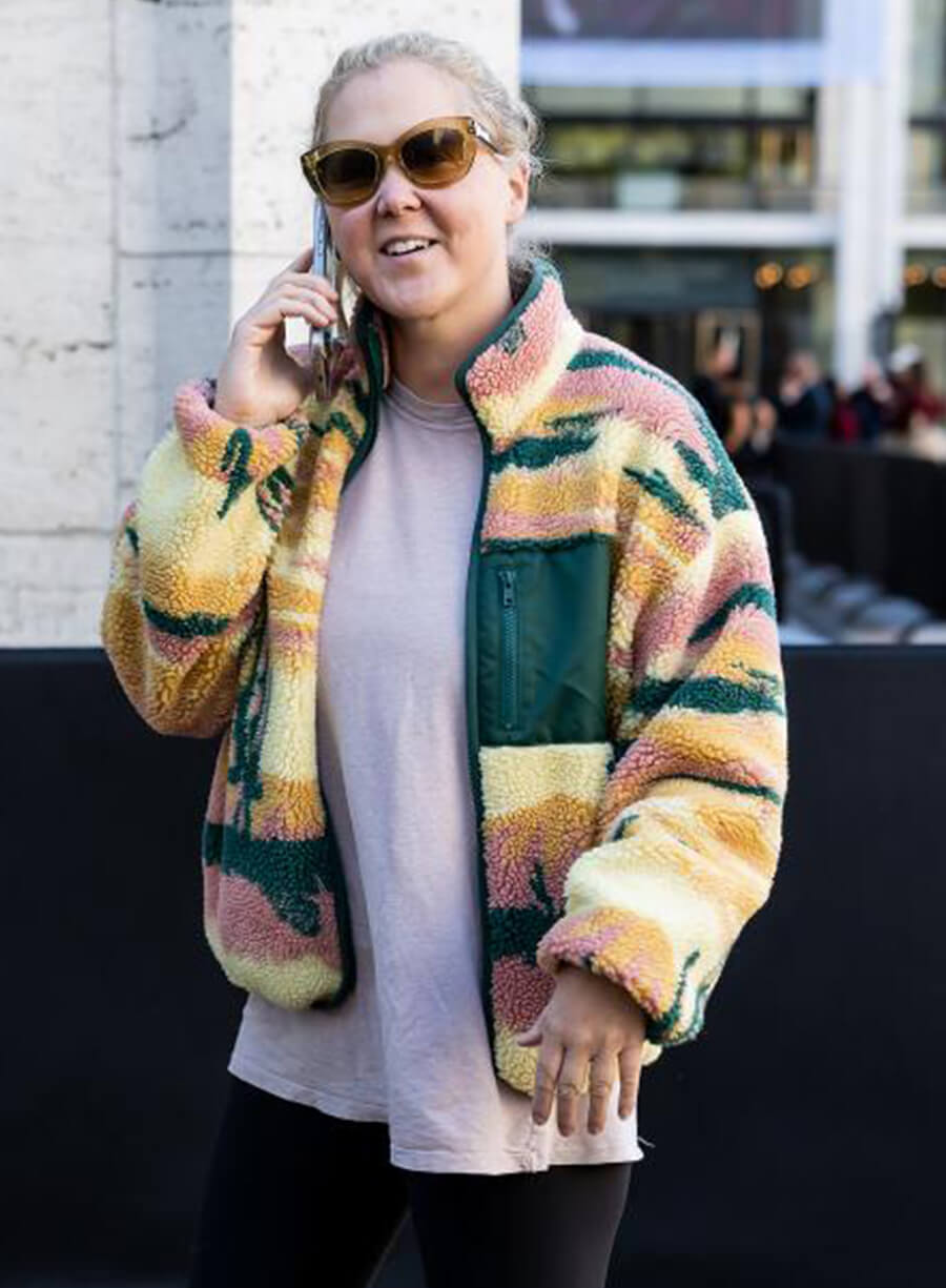Harpoon Amy Schumer New York City Sherpa Inspired Multicolor Sherpa Fleece Leather Jacket