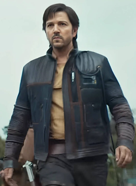 Harpoon Diego Luna Inspired Black Real Leather Leather Jacket - Andor Tv Series Style