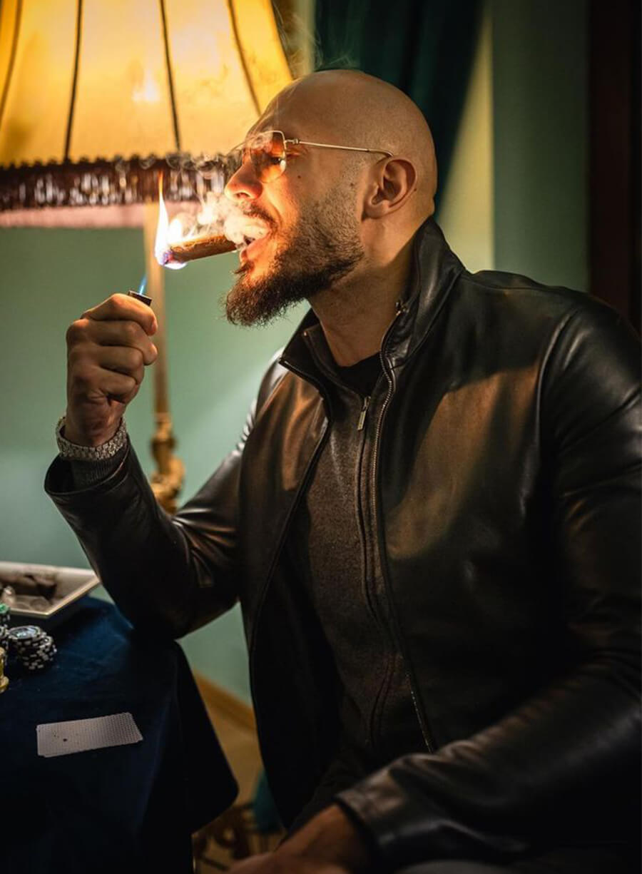 Harpoon Andrew Tate Inspired Black Leather Jacket