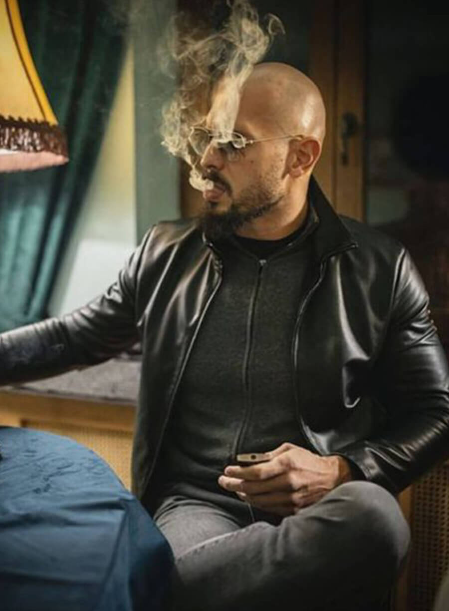 Harpoon Andrew Tate Inspired Black Leather Jacket