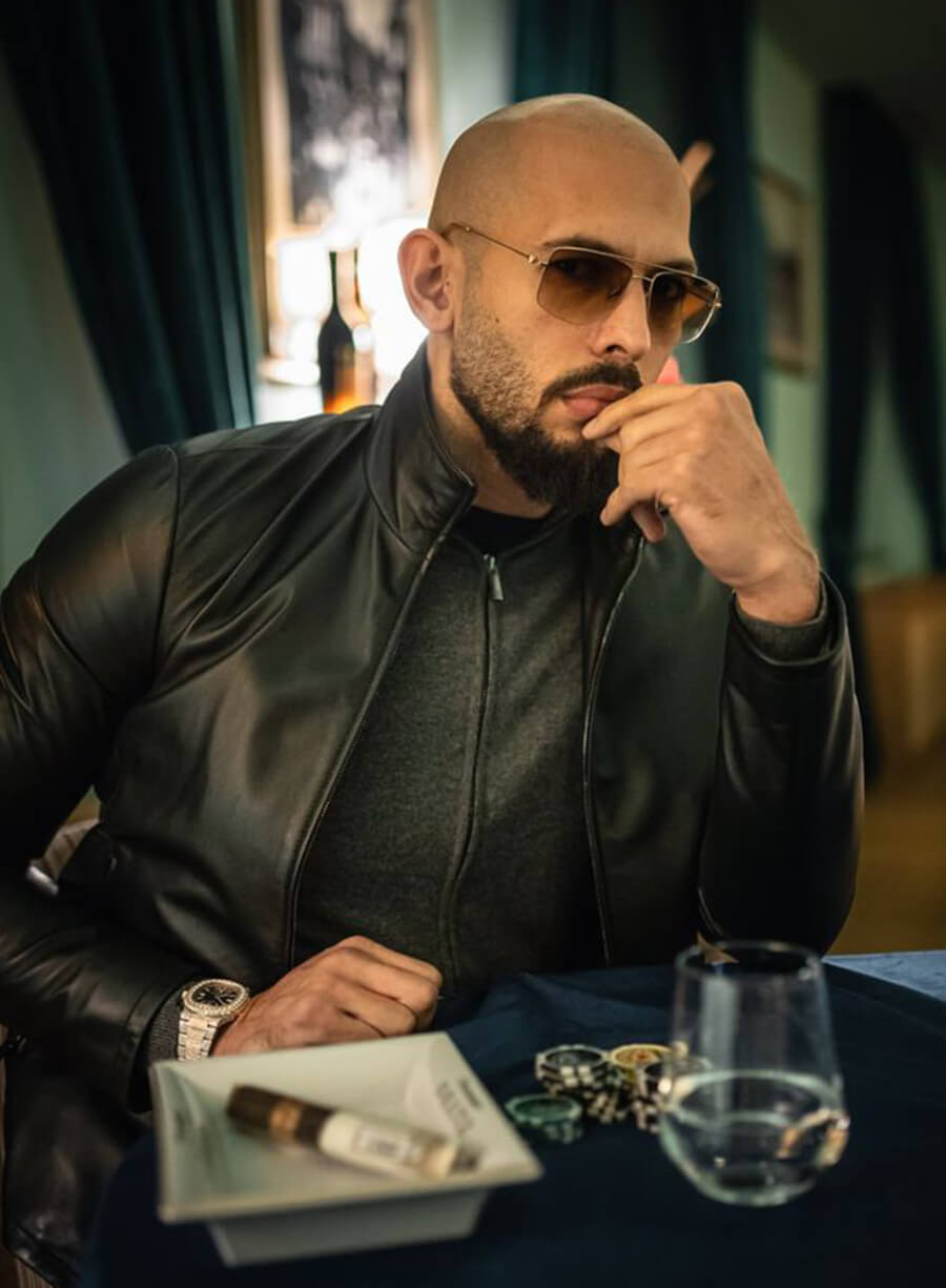 Harpoon Andrew Tate Inspired Black Leather Jacket