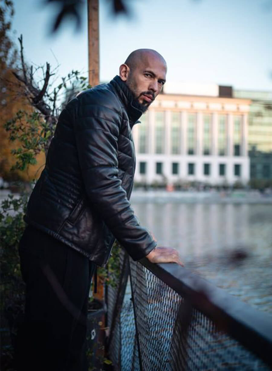 Harpoon Andrew Tate Inspired Black Leather Jacket
