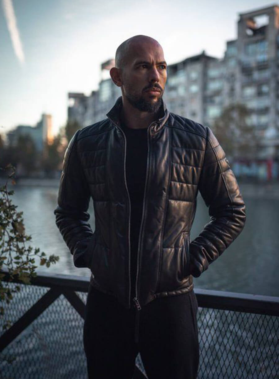 Harpoon Andrew Tate Inspired Black Leather Jacket