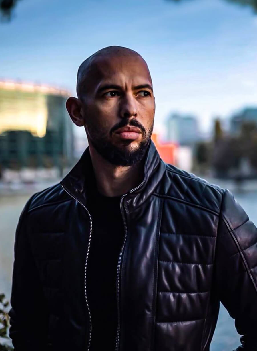 Harpoon Andrew Tate Inspired Black Leather Jacket